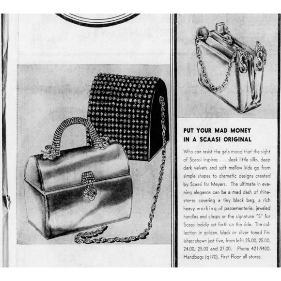 Mystery Vintage leather Bag. See description.‎ Scaasi? - Picture 15 of 16